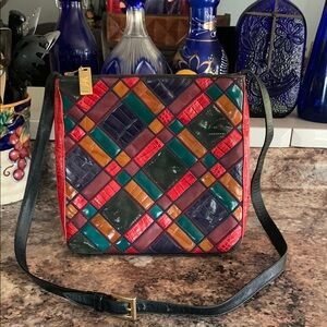 Sharif Python/Leather Crossbody Bag